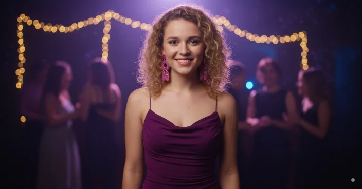 Pendientes largos vestido morado Pendientes largos para vestido morado