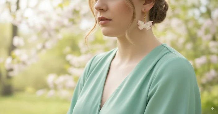 Pendientes para vestido verde menta