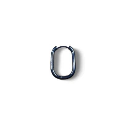 Pendiente aro rectangular plateado