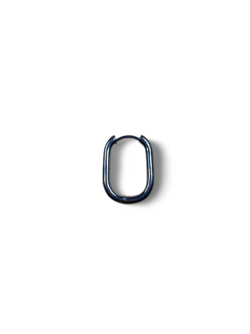 Pendiente aro rectangular plateado