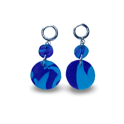 Pendientes azules circulo