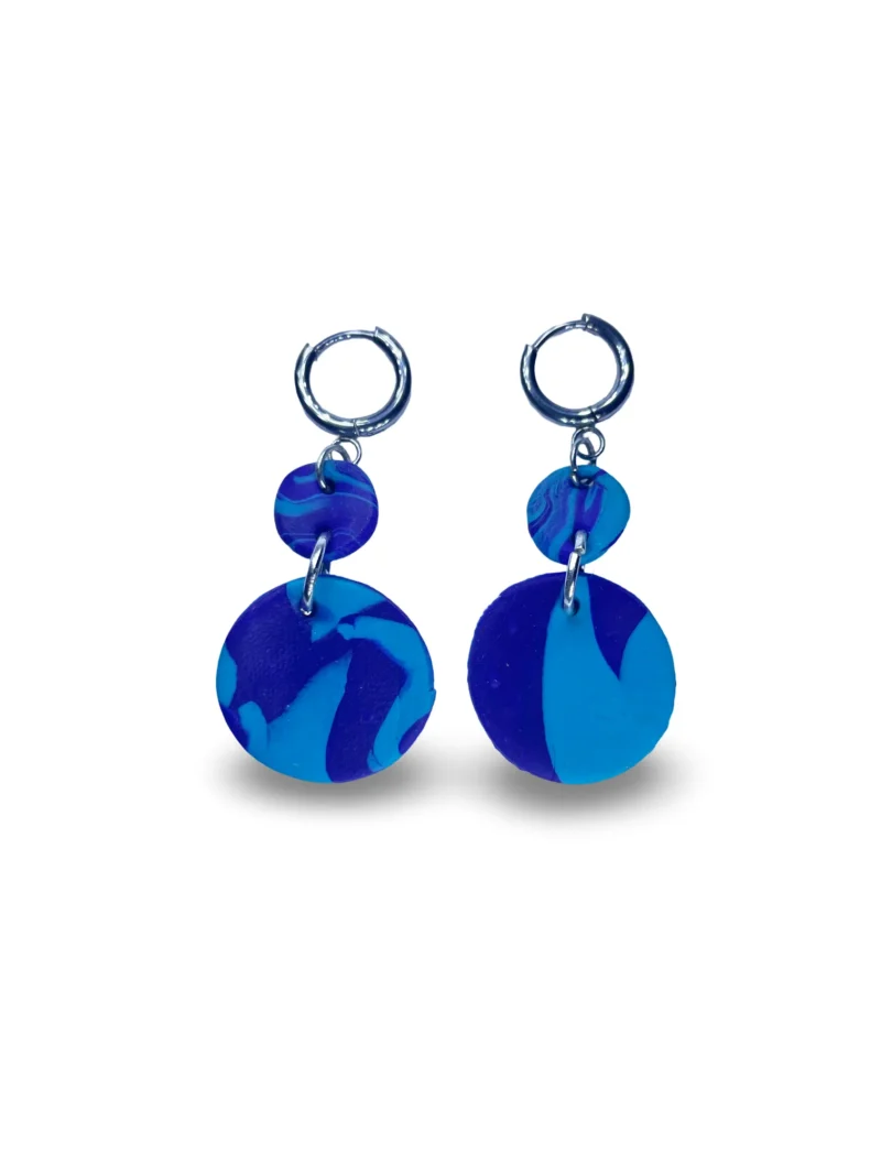 Pendientes azules circulo