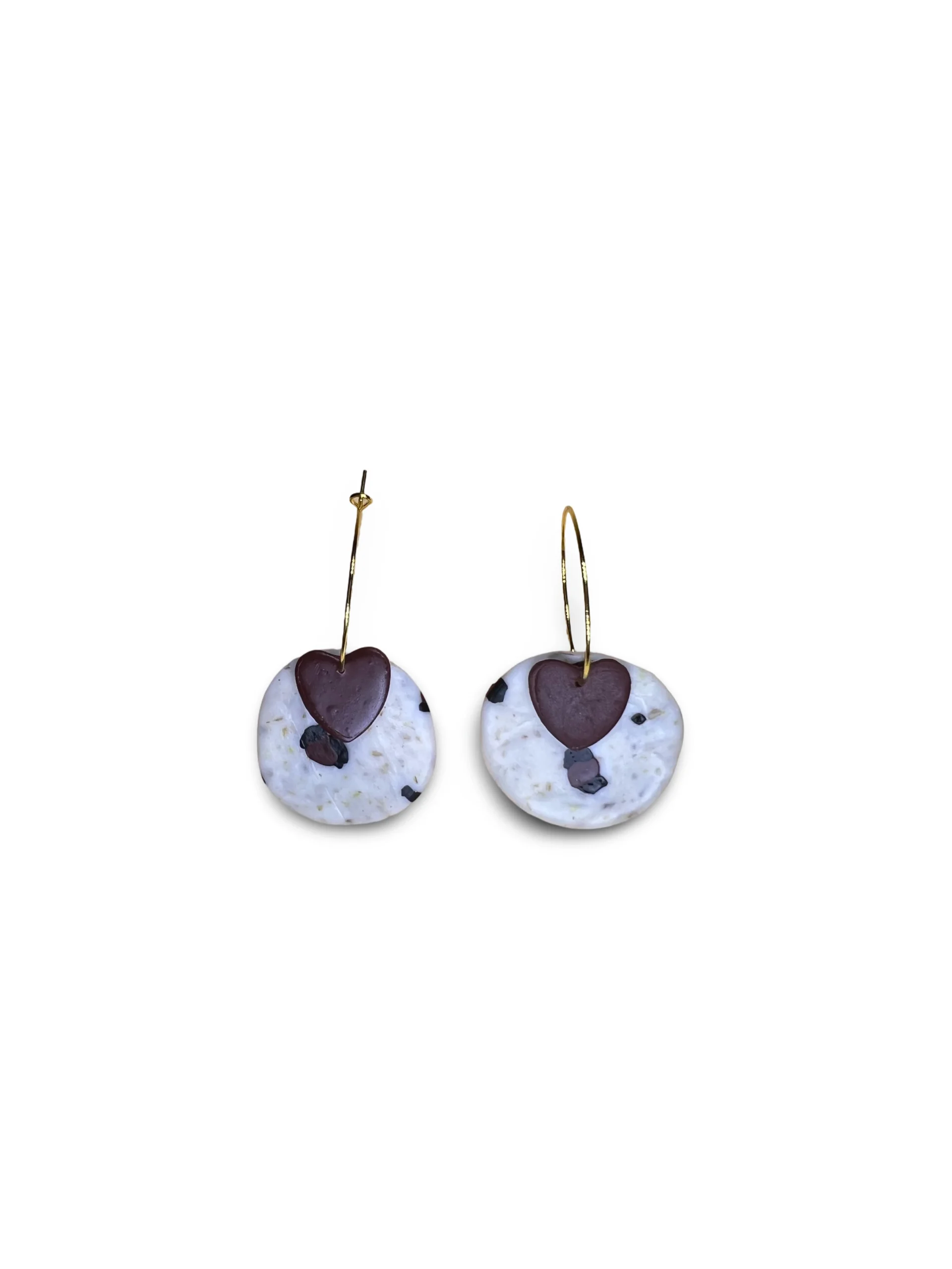 Pendientes corazones marrones