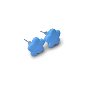 Pendientes presió flores nube azul
