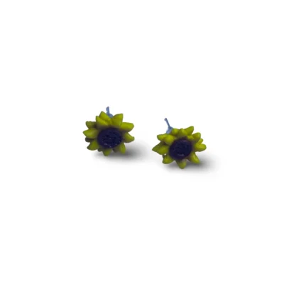 Pendientes boton girasol amarillo