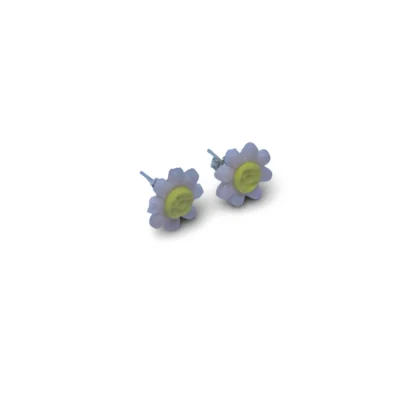 Pendientes de presión flores rosas