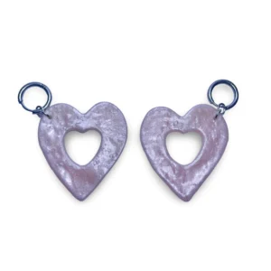 Pendientes corazones grandes rosas