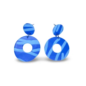 Pendientes flamenca circulo azul