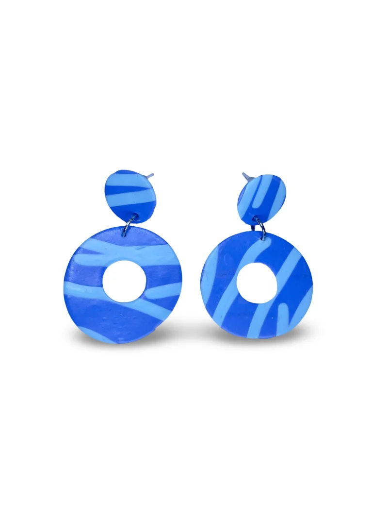 Pendientes flamenca circulo azul