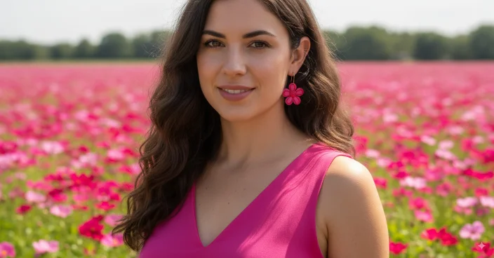 Pendientes de flores de mujer