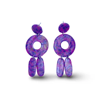 Pendientes flamenca largos morados