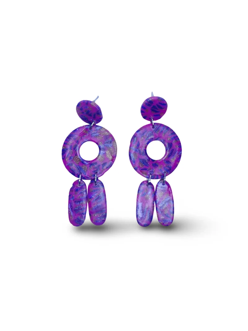 Pendientes flamenca largos morados