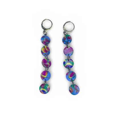 Pendientes largos elegantes multicolor