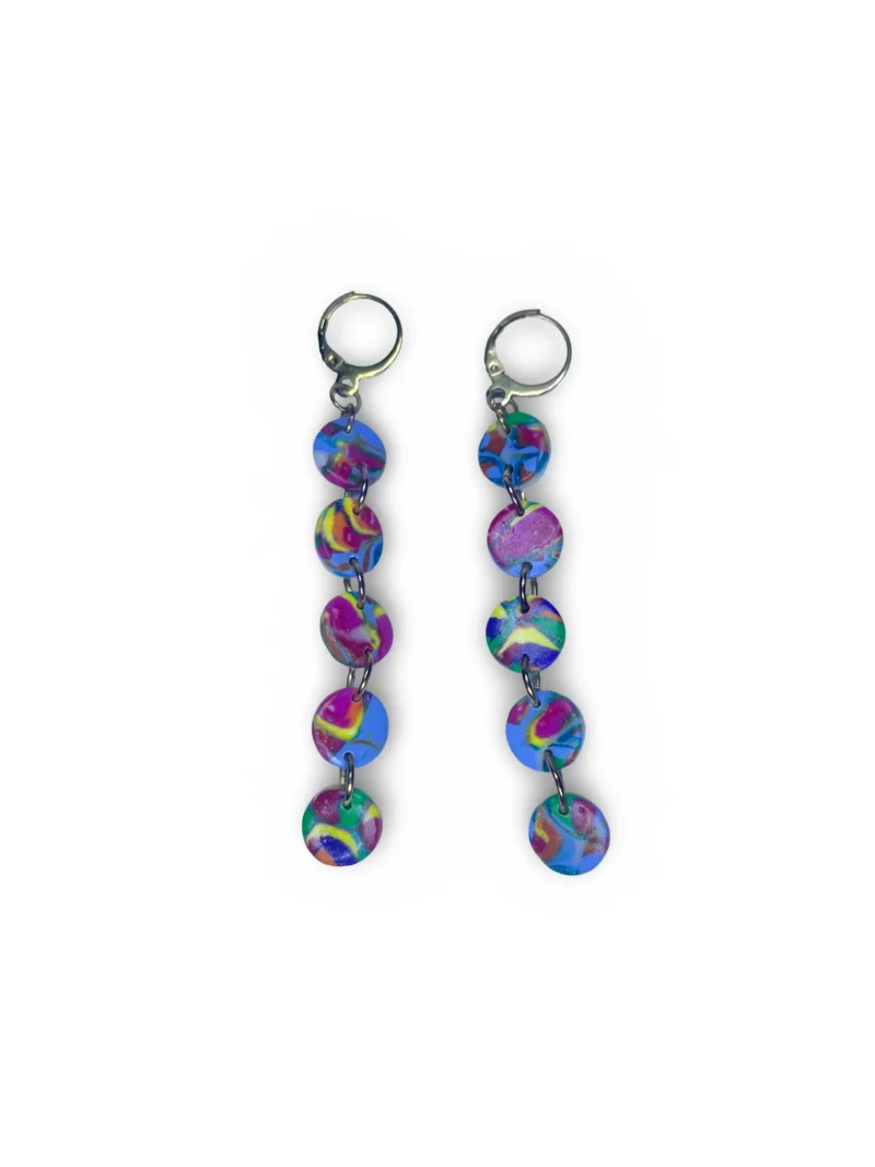 Pendientes largos elegantes multicolor