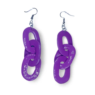 Pendientes largos morados