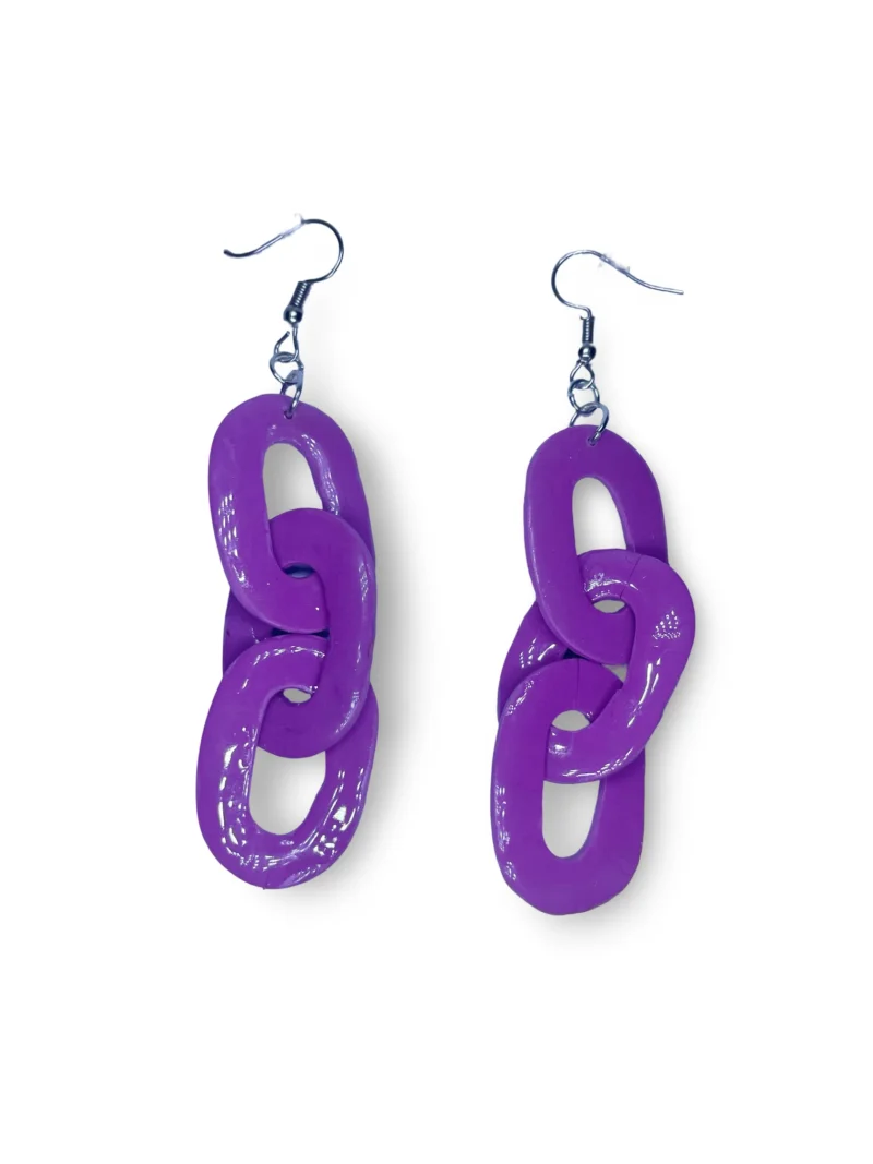 Pendientes largos morados
