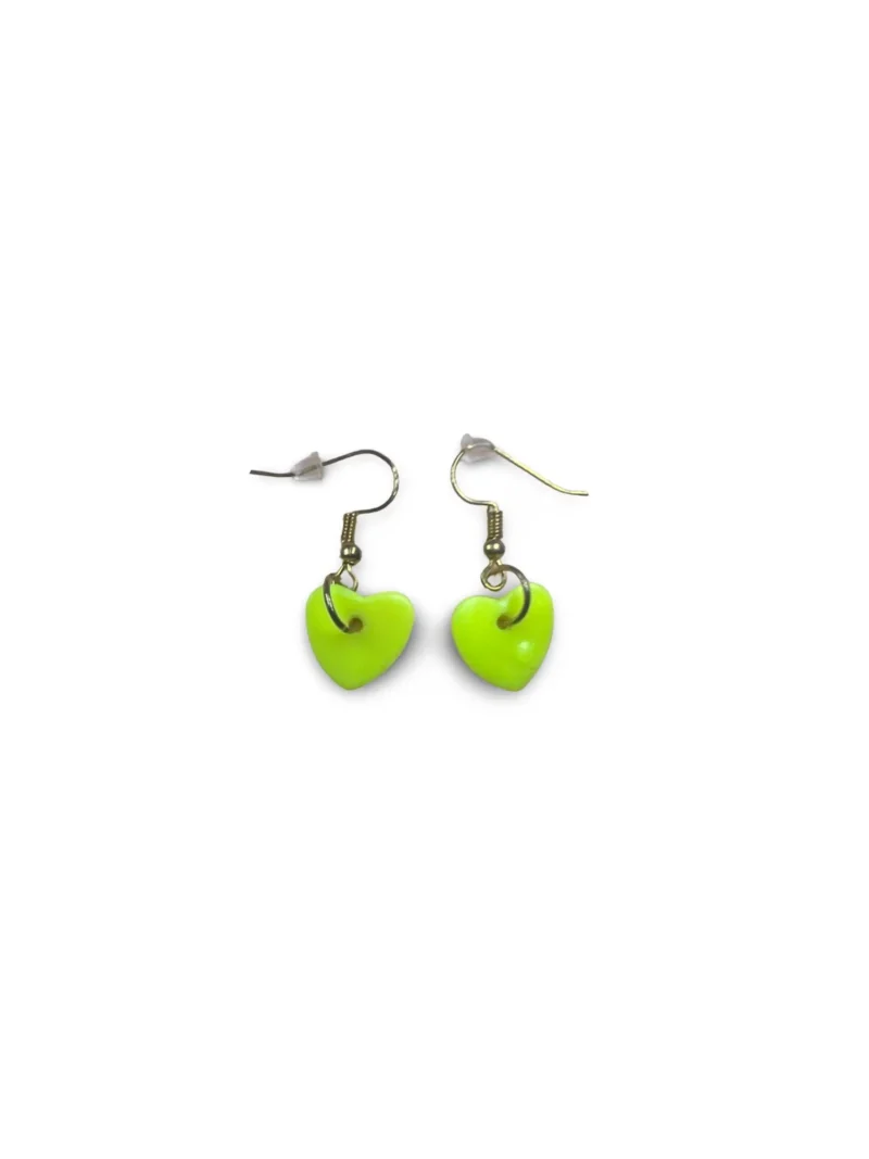 Pendientes pequeños corazon amarillo