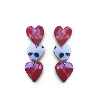 pendientes largos corazones