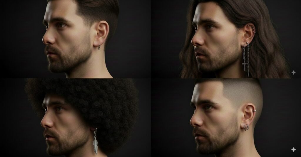 Pendientes para tipo de pelo en hombres