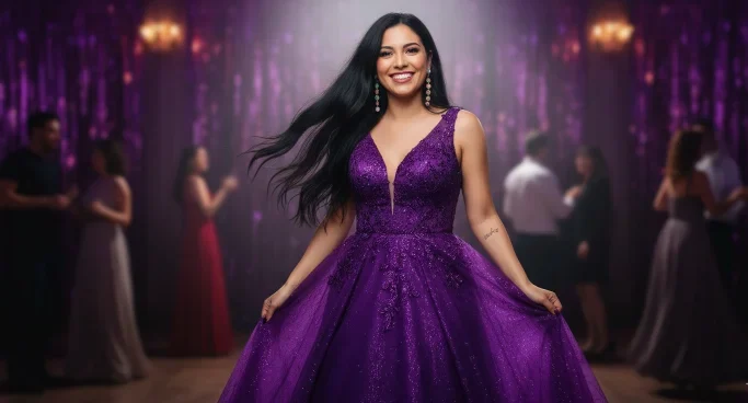 Pendientes para vestido morado