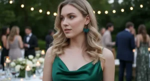 Pendientes para vestido verde