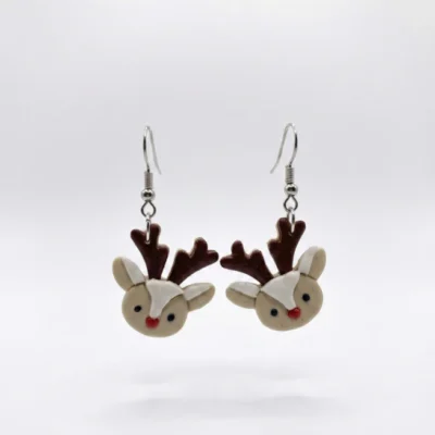 Pendientes de reno de navidad