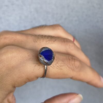 ANILLO MARINA AZUL - cristales marinos